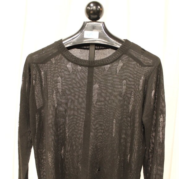 Black Sheer Knit Sweater - Picture 7 of 7